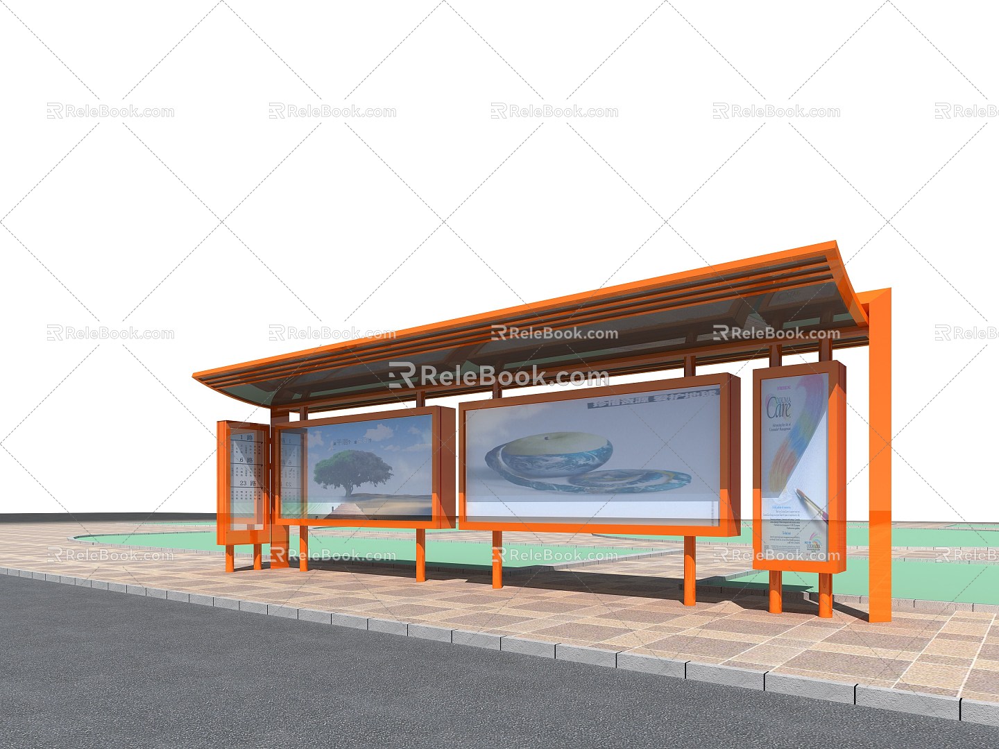 Modern Bus Station 3d model