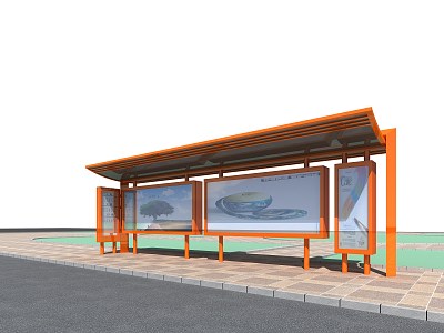 Modern Bus Station 3d model