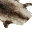 Square Natural Fur Rug With Realistic Brown White Texture For Living Room Decor
