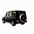 Black SUV with Square Body Design Large Wheels and Front Grille