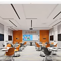 Modern Classroom University Classroom Training Classroom 3d model