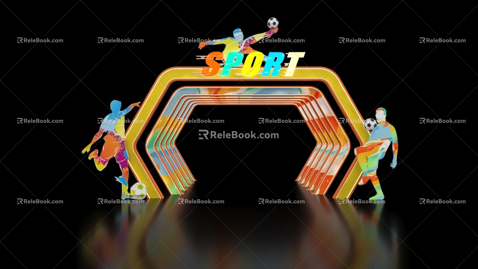 Sports Interactive Sports Meichen Sports Device World Cup World Cup Meichen World Cup Point Soccer Interactive Soccer Meichen Arch Entrance Sports Arch 3d model