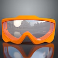 Orange Sport Goggles With Reflective Lenses And Stylish Design For Outdoor Activities