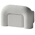 Modern Single Seater Sofa With Curved Design And Soft Knitted Fabric