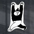 Creative Shaped Carpet With Black White Cartoon Character Playful Exaggerated Pose For Home Decor