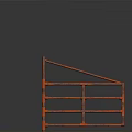 Brown Metal Fence Structure With Horizontal And Vertical Bars For Farm Enclosure