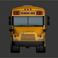 Yellow School Bus Exterior With School Bus Lettering And Side Windows
