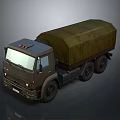 Military Truck With Green Canvas Cover And Six Wheel Dark Body Military Vehicle Design