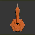 Orange Toy Weapon Gun With Magazine Barrel And Sight Design Features