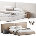 Modern Double Bed Designs With Upholstered Headboard Nightstand And Color Options