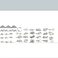 New Chinese style carved cloud pattern landscape 3d model