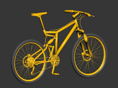 Yellow Mountain Bicycle Featuring Stylish Modern Frame And Sturdy Wheels Design 3d model
