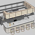 Modern water bar counter operation desk reception desk coffee bar counter tea table 3d model