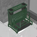 Green Metal Multilayer Kitchen Utensil Rack For Countertop Storage And Organization