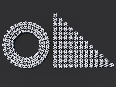 Garden Ornament Decorative Design With Silver Spheres In Circular And Triangular Shapes 3d model