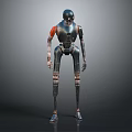 Futuristic Android Robot Character With Metallic Body And Mechanical Limbs 3d model