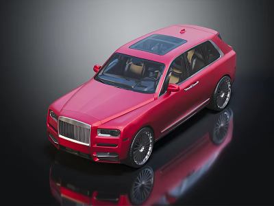 Red Luxury SUV With Panoramic Sunroof Shiny Exterior And Alloy Wheels 3d model