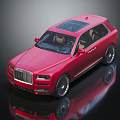 Red Luxury SUV With Panoramic Sunroof Shiny Exterior And Alloy Wheels