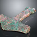 Ancient Bronze Tool With Cross Shaped Head And Green Copper Rust Surface