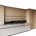 Modern Kitchen Interior With Light Wood Cabinets Island Counter And Built In Appliances