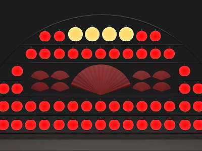 Chinese lantern lantern wall 3d model Chinese lantern lantern wall 3d model