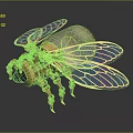 Steampunk Mechanical Bee With Golden Body Transparent Wings And Colorful Patterns
