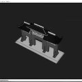 Traditional Chinese Archway Model With Pagoda Style Roof And Stone Pillars
