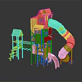 Modern slide children's playground children's playground 3d model