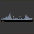 Detailed Naval Ship Model A294 With Gray Hull And Deck Equipment Antennas