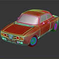 Red Vintage Sports Car With Shiny Body Classic Headlights And Silver Wheels