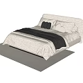 Minimalist White Kids Bed With Comfortable Mattress Soft Pillows Blanket And Rug
