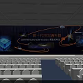 New Generation Smart Projector In Modern Auditorium With Seats Large Screen And Lighting Effects 3d model