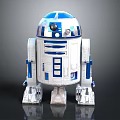 R2 D2 Robot Figure White And Blue Classic Design With Detailed Mechanical Parts