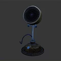 Vintage Brass Equipment With Round Speaker And Metal Base Stand Design