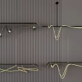 Modern Minimalist Chandelier With Sleek Metal Frame Hanging In Interior Ceiling Space