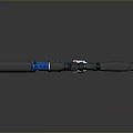 Blue And Black Tactical Weapon With Telescopic Scope Barrel And Grip Design