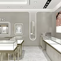 Elegant Jewelry Store Interior With Glass Display Cases And Diamond Ornaments