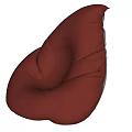 Red Leather Bean Bag Chair with Unique Shape and Comfortable Seating for Modern Living Room