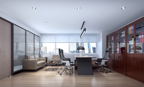 Modern Office Manager Room 3d model