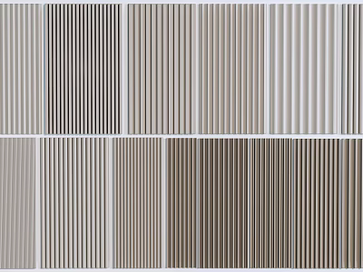 Modern Wall Paneling Designs in Various Neutral Tones with Vertical Stripes 3d model
