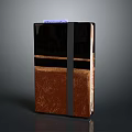 Elegant Hardcover Notebook with Black and Brown Textured Cover and Elastic Strap