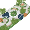 Garden Landscape Design With Curved Paths Green Lawns And Various Trees