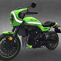 Green Modern Motorcycle With Black Seat And Sporty Design Elements