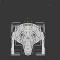 Futuristic Interstellar Spacecraft 3D Model With Detailed Structure And Red Thrusters