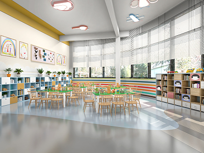 Modern Kindergarten Classroom 3d model