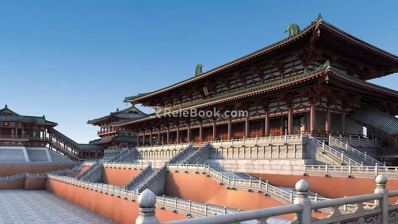Chinese Ancient Building Daming Palace Ancient Building 3d model