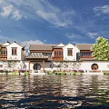 Chinese Style Inn Architecture Lingnan Architecture Garden 3d model