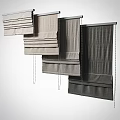 Elegant Roman Blinds With Various Textured Fabrics In Neutral Tones For Home Decor