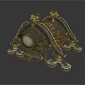 Steampunk Spaceship Model With Retro Mechanical Design And Astronaut Figure 3d model