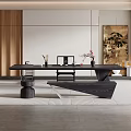-Ji Feng Big Board Table Tea Table and Chair Combination Tea Table Tea Table Tea Room Tea Table 3d model